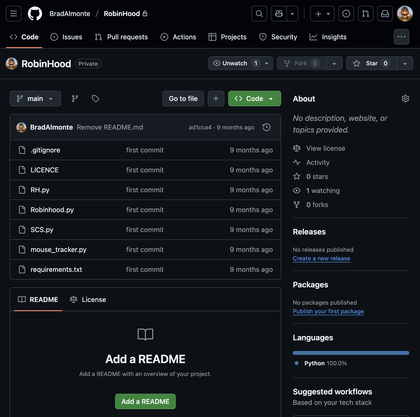 RobinHood project preview