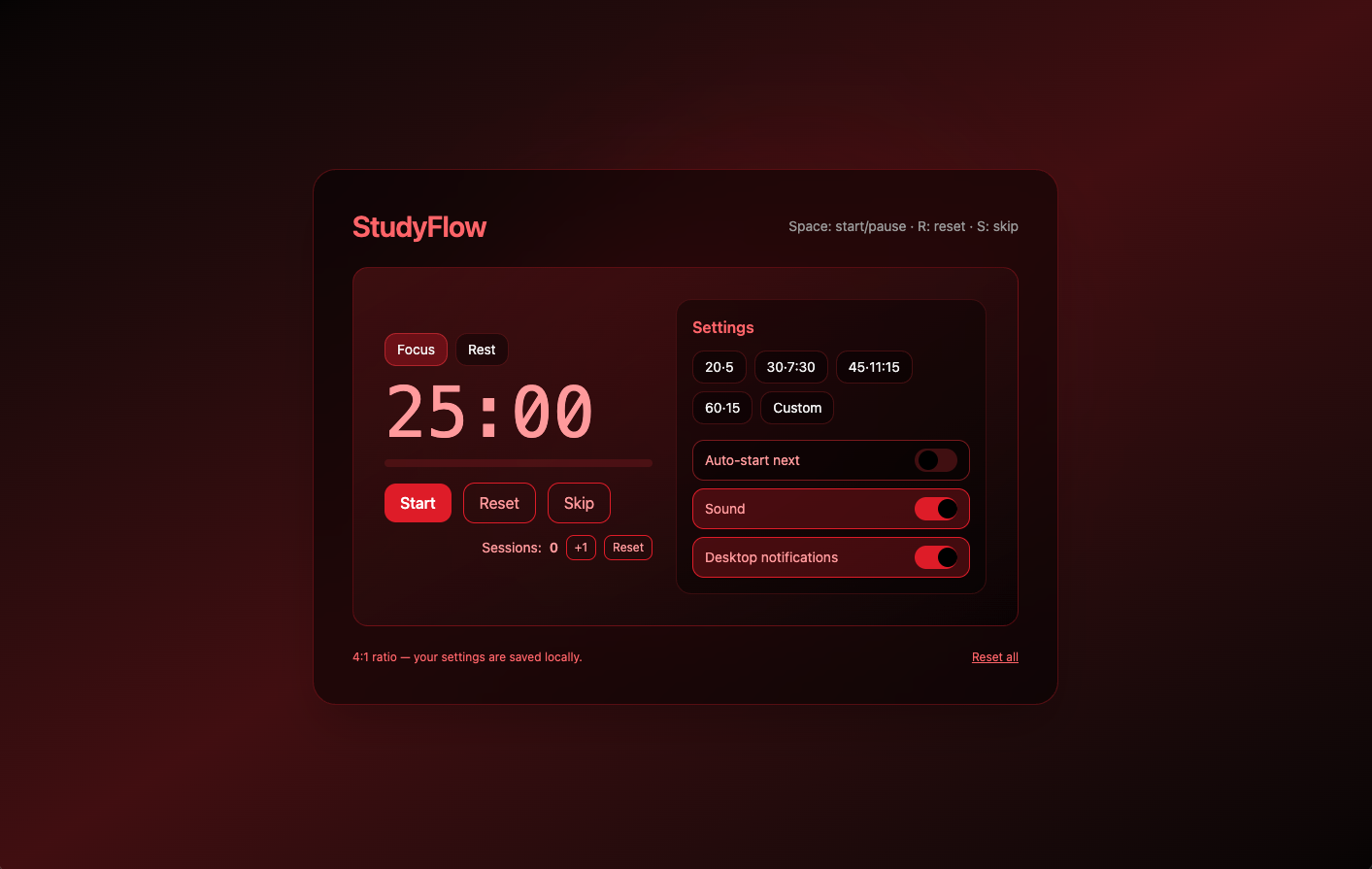 Studyflow Pomodoro Timer preview